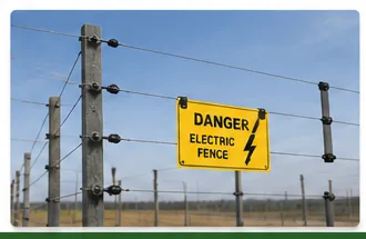 Illustrative electric fencing scene